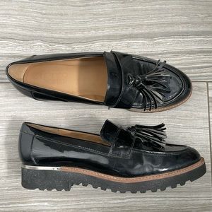 France Sarto loafer womens - size 8. Black patent leather